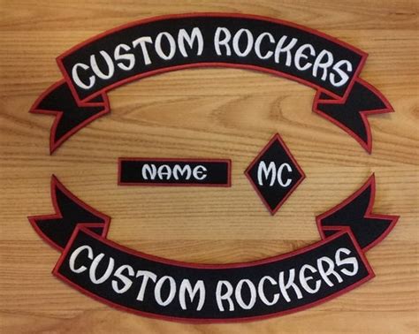 piece embroidered custom rocker patches custom patch set