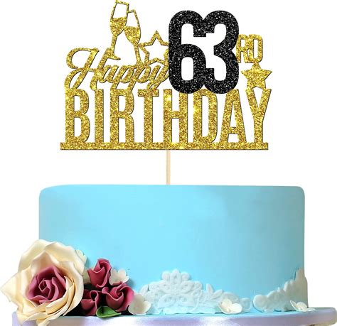 happy  birthday cake topper sixty  year  cake topper