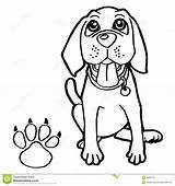 Paw Dog Coloring Vector Print Pages Getcolorings Dogs Cartoon Cute Animal Illustration Pag Getdrawings sketch template