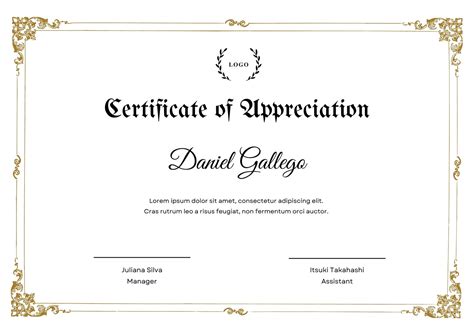 certificate  appreciation   printable certifi vrogueco