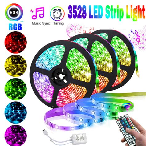 led lights rgb flexible led light strips  keys ir remote  power supplycolor changing