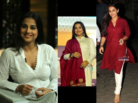 vidya balan in cotton kurti n suit