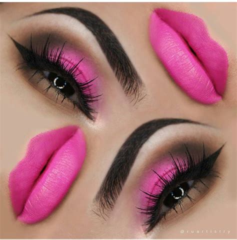hot pink black 💖⚫💖 love ruartistry … blackeyeshadow