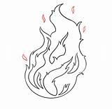 Feuer Malen Flammen Schritt Fiery Lernen Flamme sketch template