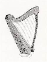 Harp Harpist sketch template