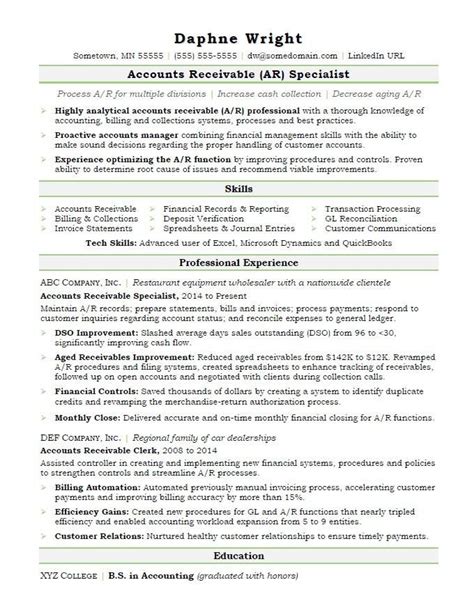 accounts receivable resume sample accounts receivable job resume