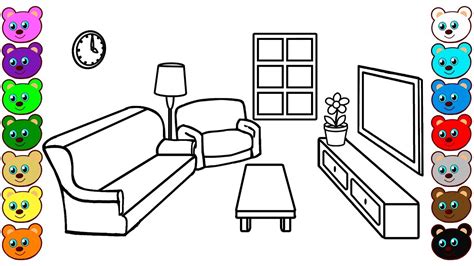 living room coloring pages  children youtube