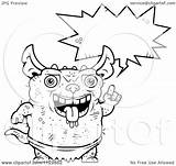 Gremlin Cartoon Talking Outlined Pudgy Green Clipart Coloring Cory Thoman Vector Regarding Notes sketch template