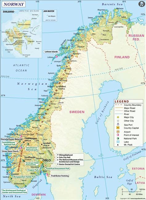 map  norway  surrounding countries state coastal towns map