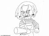 Chucky Coloring Pages Bat Baseball Printable Kids Color sketch template