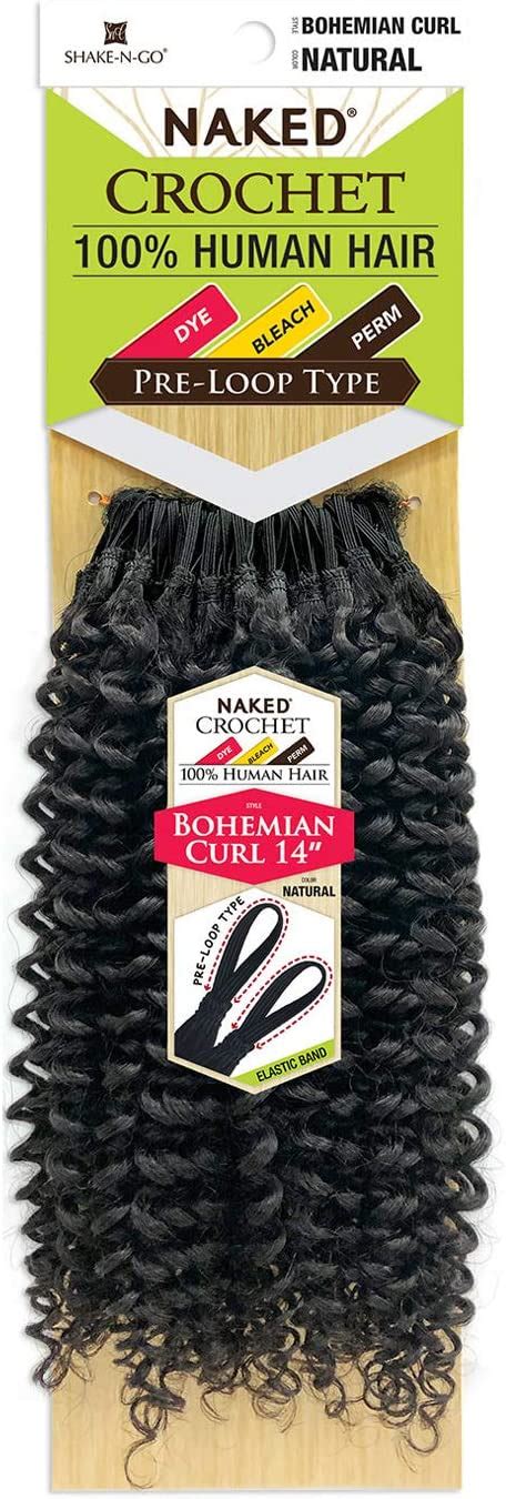 Shake N Go Naked 100 Human Hair Crochet Braids Bohemian Curl 16