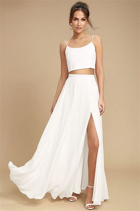 thoughts of you white two piece maxi dress en 2019 vestidos blancos de playa vestidos y