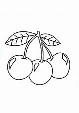 Cherries Colorir Cerezas Cereja Frutas Dibujosonline Cerejas Cereza Categorias Coloringonly sketch template