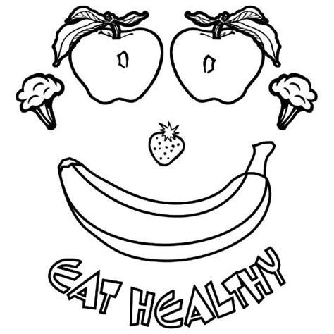 eating healthy foods coloring pages  kids eating healthy foods