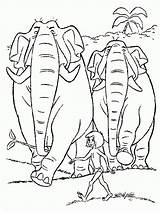 Mowgli Colorare Coloriage Giungla Selva Hathi Elephants Baloo Mogli Colorier Colorat Pintar Elefantes Planse Elefantii Pages Animation Handcraftguide Stampa Dschungelbuch sketch template