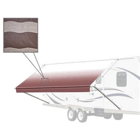 aleko    vinyl rv awning fabric replacement  retractable awning brown striped color