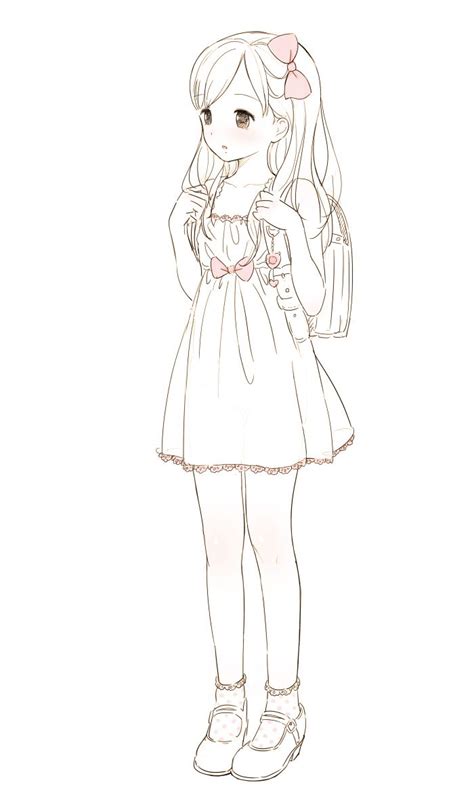 anime cute girl easy drawing sketch sinhalablogspotcom