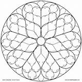 Window Rose Coloring Pages Cathedral Color Sens Mandala Pattern Stained Glass Patterns Donteatthepaste sketch template
