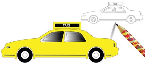 taxi car coloring page  svg file cut cricut
