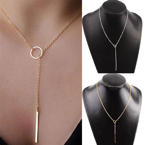 Gold Women Chokers Necklace Fashion Chic Y Shaped Gold