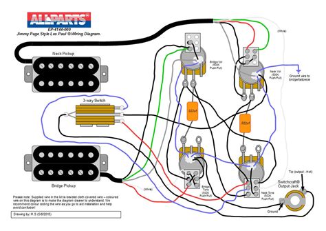 wiring kit jimmy page les paul style allparts uk