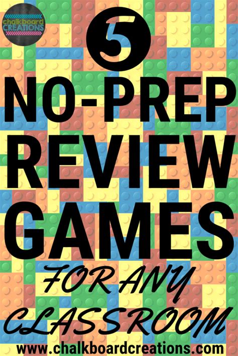 A Poster With The Words 5 No Prep Review Games For Any Class Room On It