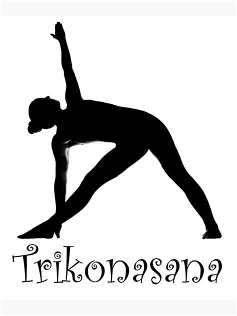yoga pose triangle trikonasana poster  sale  sadsacdesigns