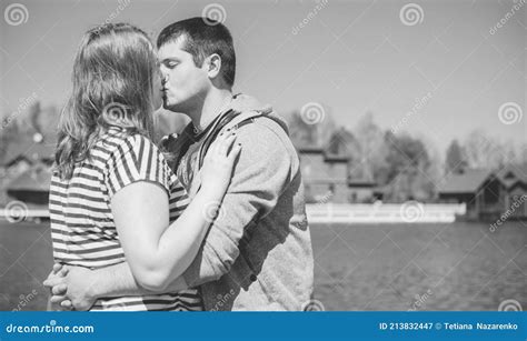 Young Chubby Couple Of Girl Ang Man At Nature Stock Image Image Of