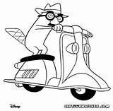 Scooter Phineas Ferb Perry Sheet Ornitorrinco Agente Transport Coloriages sketch template