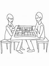Xadrez Desenho Chess Jogando Tudodesenhos sketch template