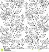 Vector Seamless Monochrome Floral Pattern Chinese Adult Preview sketch template