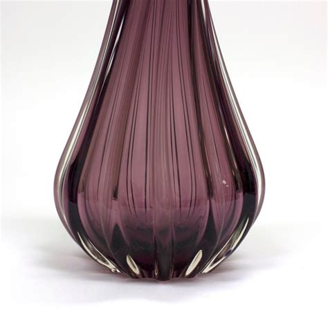 Mid Century Hand Blown Tall Purple Glass Vase Chairish