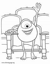 Coloring Pages Mike Wazowski University Monsters Para Class Colorear During His First Monster Inc Colouring Library Clipart Boo Popular sketch template