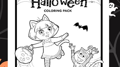 dora halloween colouring pack colouring pages  preschoolers
