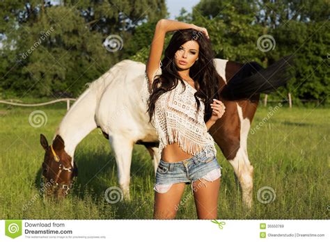 Attractive Brunette Beauty Posing Royalty Free Stock