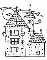 Haunted Coloring House Castle Pages Spooky Cartoon Getcolorings Getdrawings Drawing Color sketch template