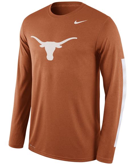 lyst nike mens long sleeve texas longhorns legend dna  shirt  orange  men