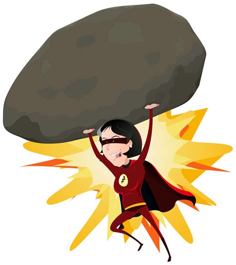Comic Super Girl Throwing Big Rock Download Free Vectors