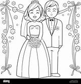 Colorare Coloring Sposa Bruid Kleurplaat Bianco Sposo Bruidegom sketch template