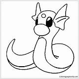 Dragonite Coloring Pokemon Pages Getcolorings Printable sketch template