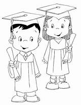 Graduation Coloring Pages Drawing Graduates Childrens Coloringbook4kids Cards Pre Kindergarten sketch template