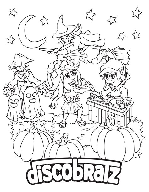 halloween groove  discobratzs dance party coloring page