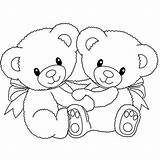 Teddy Bear Coloring Pages Two Heart Little Kids Valentine Drawing Color Print Draw Clip Printable Getdrawings Tatty Amazing Getcolorings Silhouette sketch template