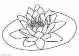 Lily Pad Flower Coloring Pages Pond Printable Color Print Kids sketch template