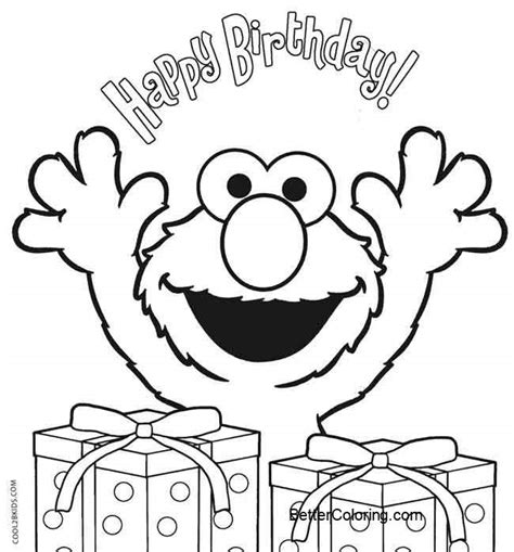 elmo coloring pages happy birthday  printable coloring pages