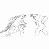 Godzilla Kong Coloring Xcolorings Legendary sketch template