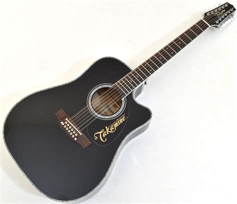 takamine efdx dreadnought acoustic electric  string guitar black