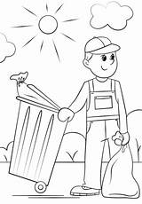Garbage Collector Coloring Pages Trash Printable Community Drawing Helpers Supercoloring Template People Categories Paper sketch template