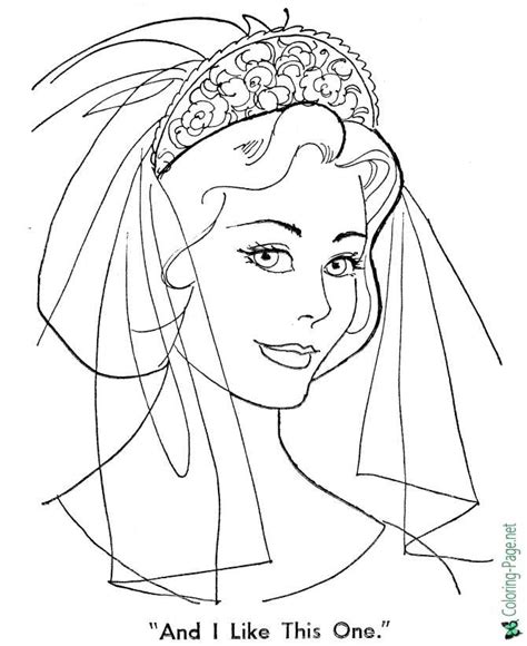 wedding bride coloring pages