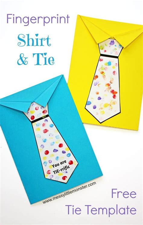 adorable fathers day card   tie template kids